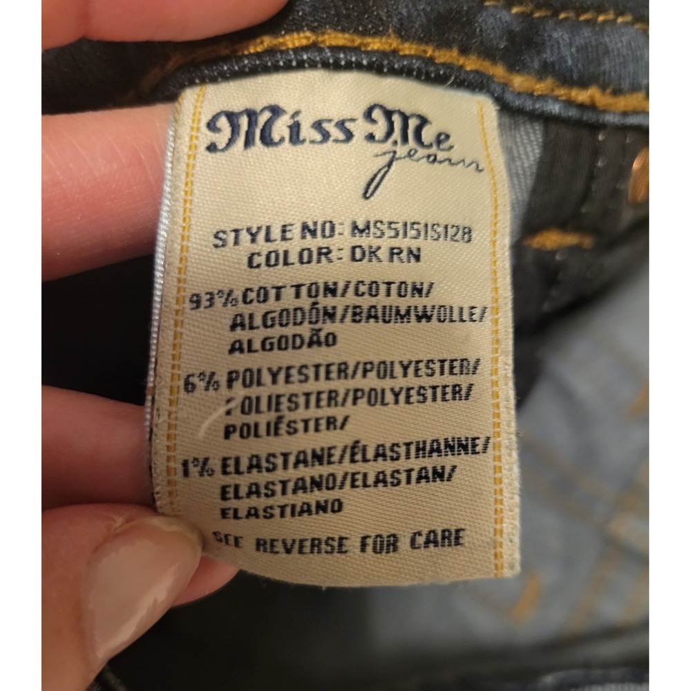 Miss Me Jeans Women's 27 Dark Wash Denim Mid Rise Skinny Stretch Denim - Picture 10 of 10